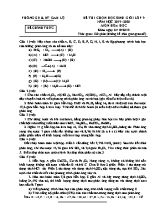 Đề thi học sinh giỏi môn Hóa học Lớp 9 - Năm học 2019-2020 - Phòng giáo dục và đào tạo Cam Lộ (Có đáp án)